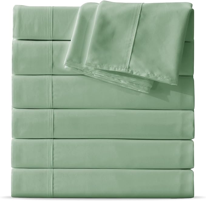 Maple&Stone Queen Flat Sheet 6 Pack, Premium Soft & Breathable, Brushed by MapleStone