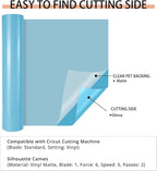 HTVRONT Light Blue Permanent Vinyl, Glossy Adhesive Vinyl Roll | - Image 5