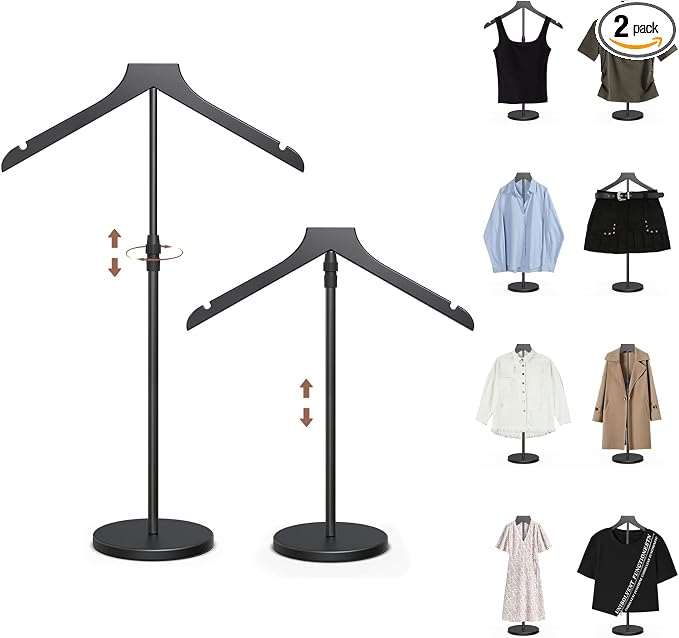 OLV 2 Pack Mannequin Torso, 18-34 Inch Adjustable Shirt Display Stand Black | by OLV