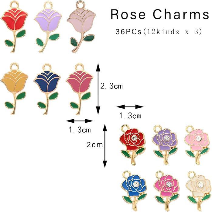 Bulk Gold Enamel Charms for Jewelry Making, Colorful Metal Charms Pendant for - Image 4