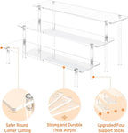 3 Tier Acrylic Display Risers, Large Perfume Organizer Stand | Clear Cupcake - Image 3