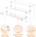 3 Tier Acrylic Display Risers, Large Perfume Organizer Stand | Clear Cupcake - Image 3