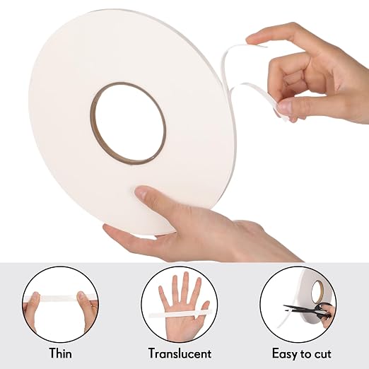 Tatuo 2 Rolls Double Sided Foam Tape PE Foam Tape Sponge Soft Mounting Adhesive - Image 4