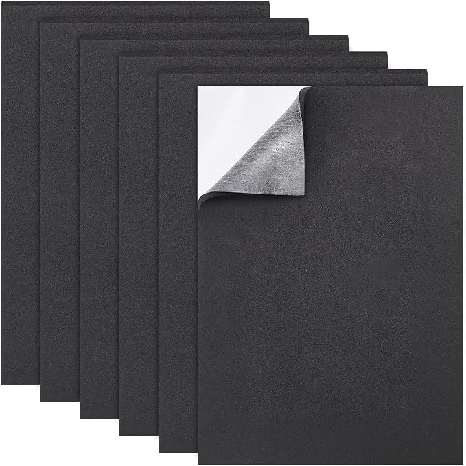 BENECREAT 6 Pcs 5mm Thick Self Adhesive Foam Sheet 8.3x11.8 Inch Black Non-Slip by BENECREAT