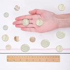 SUNNYCLUE 1 Box 32Pcs 4 Size Natural Freshwater Shell Pendants Flat Round - Image 3