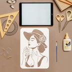 FINGERINSPIRE 4Pcs Perfume Woman Painting Stencil - Image 3