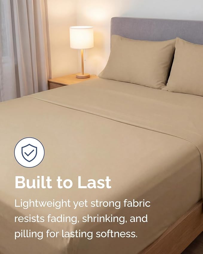 Lightweight 3 Piece Bed Sheet Set Twin XL Size - Image 4