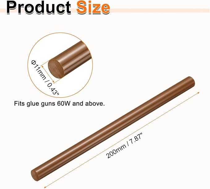 HARFINGTON 10pcs Hot Glue Sticks 0.43" Dia x 7.87" Long EVA Mini Hot Melt - Image 2