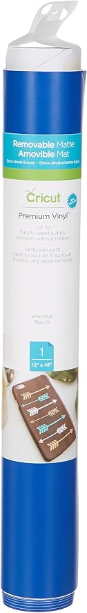 Cricut Removable Vinyl, Vivid Blue - 4ft Roll Premium No-Residue Vinyl by Unknown