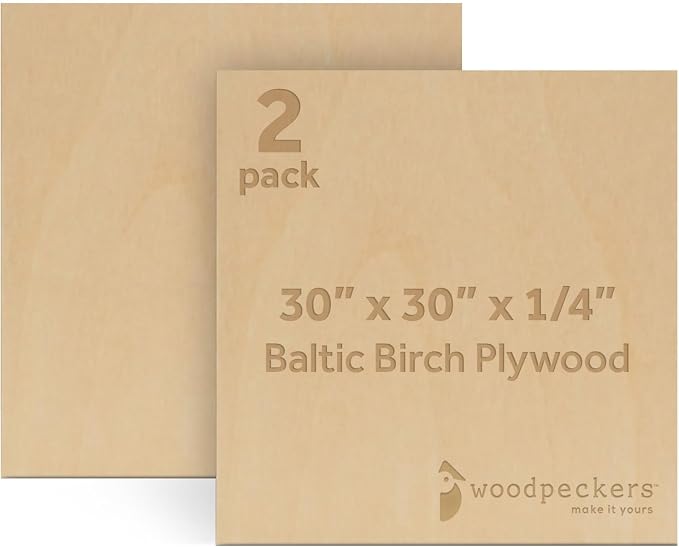 Baltic Birch Plywood 6 mm, 1/4 Inch Craft Wood, B/BB Grade, Stronger Than by Woodpeckers