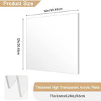 Clear Acrylic Sheet Plexiglass, 1/4" Thick Cast Acrylic Glass Sheet, Plexiglass - Image 2