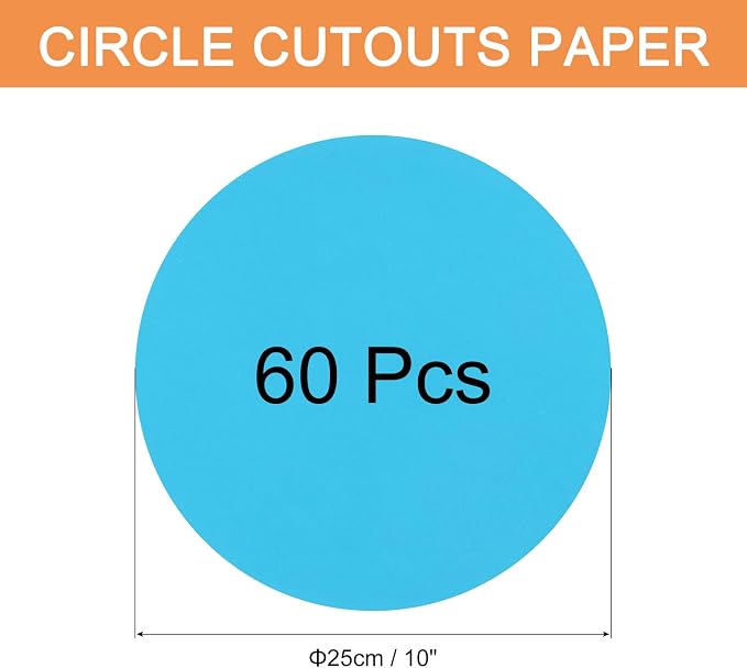 MECCANIXITY 60 PCS Dark Blue Color Circle Cutouts Paper 10 Inch Round Card - Image 2