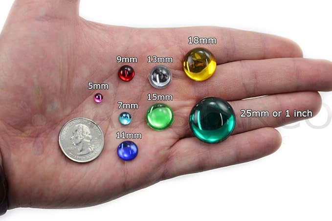 Allstarco 11mm Silver Flat Back Acrylic Round Pearl Cabochons Plastic - Image 2