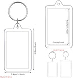 Yaomiao Acrylic Photo Frame Keychain Holder Photo Picture Insert Blank Keyring - Image 2