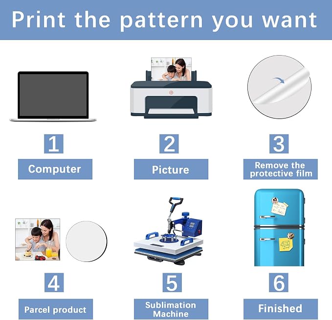 80PCS Sublimation Magnet Blanks Round Bulk Produnts 40 Pcs Sublimation Blanks - Image 4