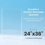 CALPALMY 24x36 Inch Clear Acrylic Sheet - Image 2