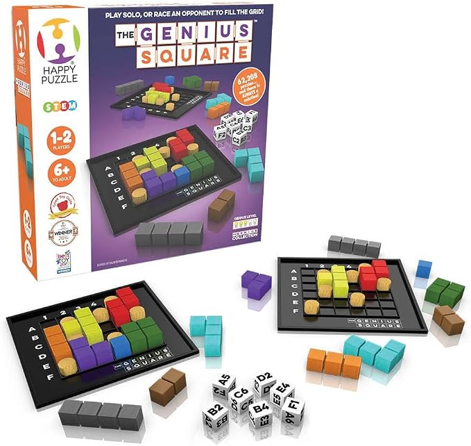 The Genius Square from The Happy Puzzle Company – Game of The Year Award Winner by TheHappyPuzzleCompany