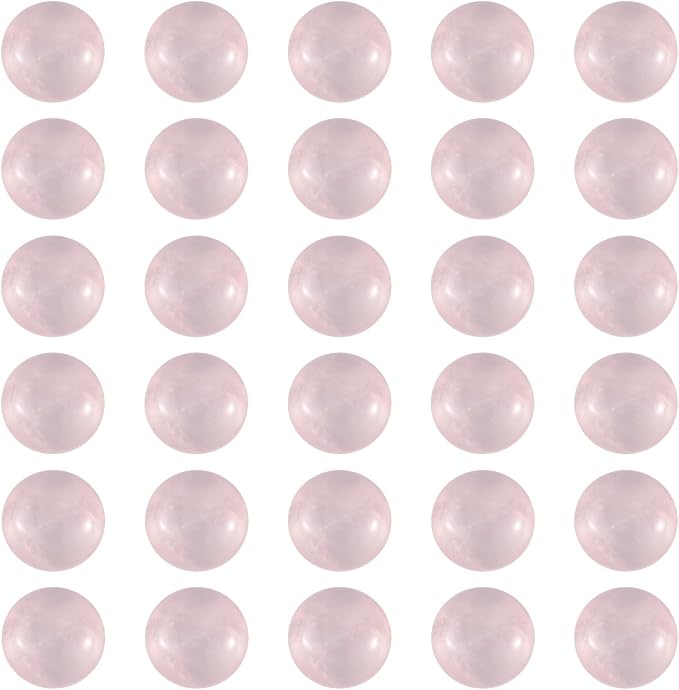 FASHEWELRY 50Pcs Natural Rose Quartz Cabochons Flat Back Gemstone Cabochons by FASHEWELRY
