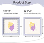 8x8 Picture Frame with Wavy Mat, Wooden Real Glass 8 x 8 Photo Frame - Image 2