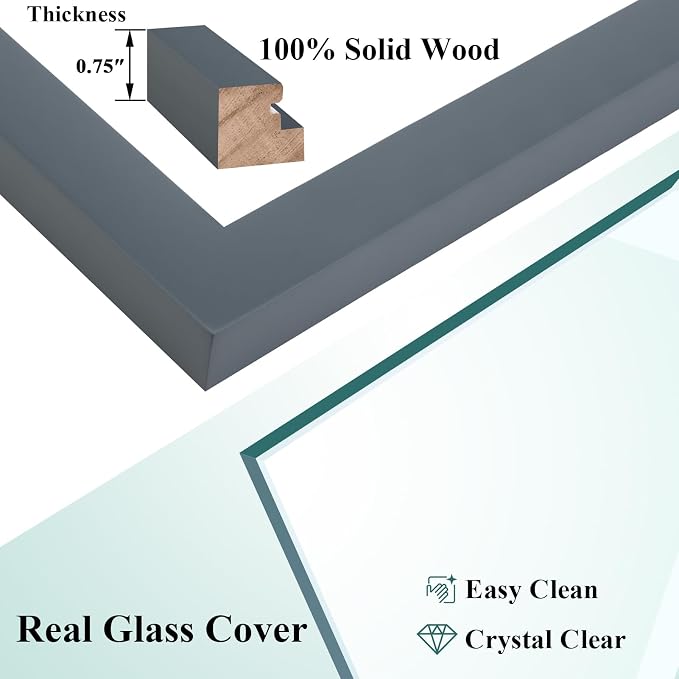 RPJC 4x6 Picture Frames Made of Solid Wood High Definition Glass - Image 7