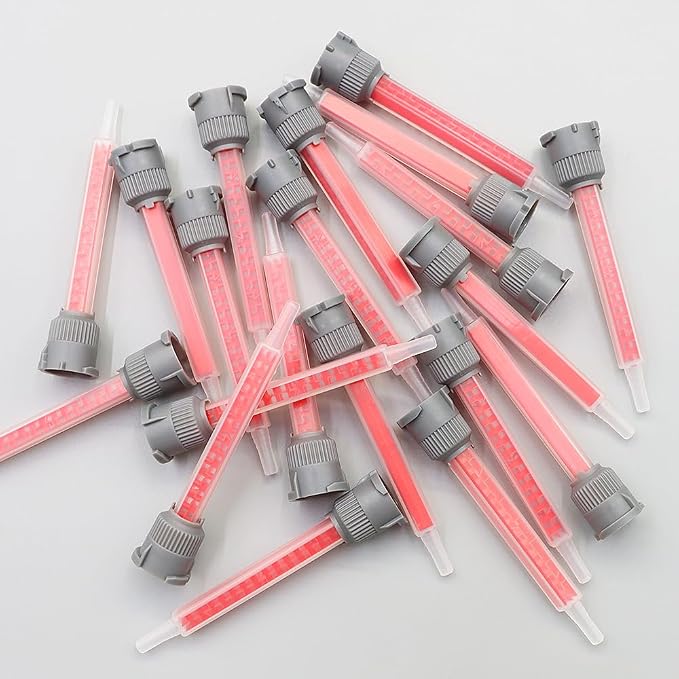 25pcs Mix Nozzles Square Orange Epoxy Adhesive Mixing Nozzle Tip Resin Mixer - Image 8