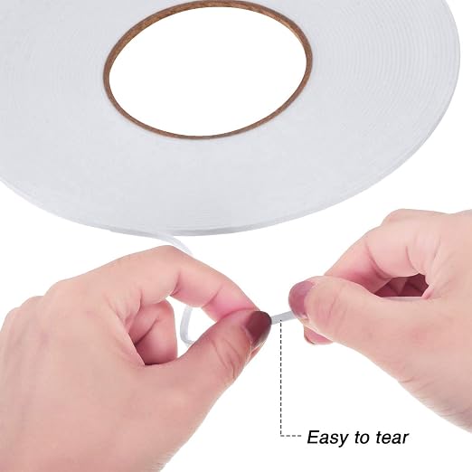 Tatuo 2 Rolls Double Sided Foam Tape 1/8 Inch by 50 Feet White PE Foam Tape - Image 5