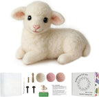 DIY Needle Felting Kit Cute White Lamb Lying – Needle Felting Starter Kit by FaceNFace