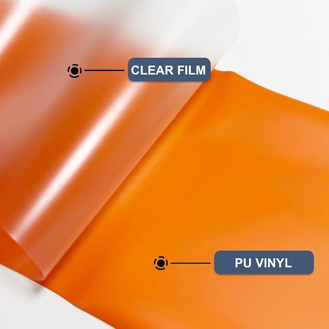 Orange Heat Transfer Vinyl HTV Roll Matte PU 12" x 15 ft. | Easy to Cut - Image 4