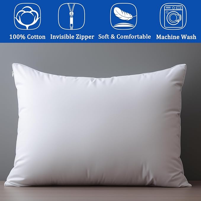 Precoco White King Pillow Cases Set of 4 | 100% Cotton Pillowcases - Image 6