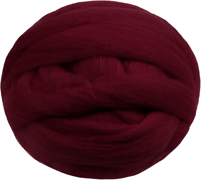 JeogYong Needle Felting Wool, 17.64oz Wool Roving Chunky Wool Yarn, Wine Red by JeogYong
