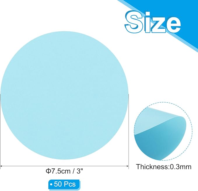 PATIKIL 3inch Circle Card Stock, Light Blue - Image 2