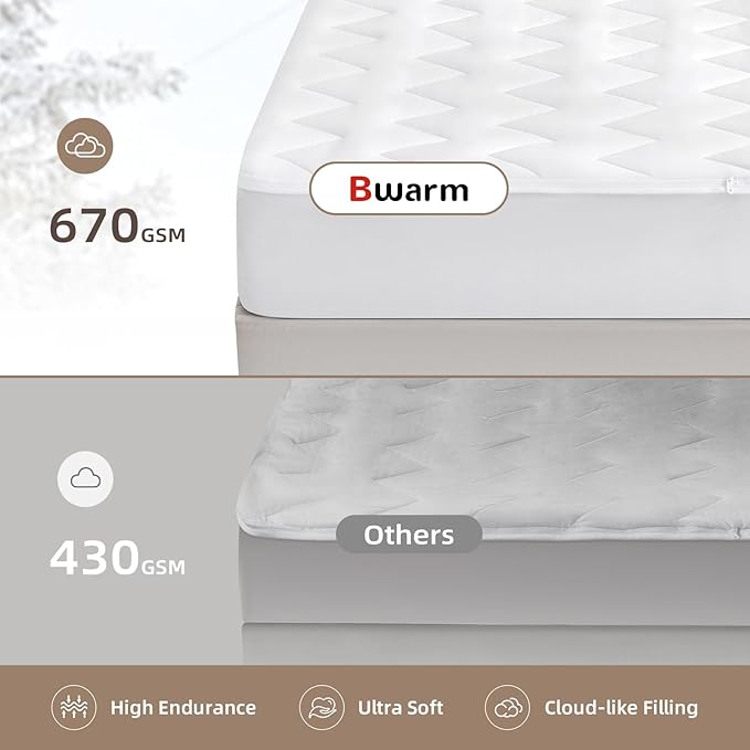 Bwarm Premium Multi-Zone Electric Heated Mattress Pad Twin Size, 9 Heat Settings - Image 8