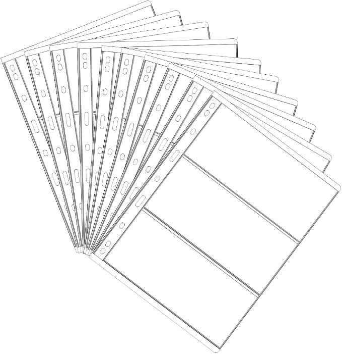 3 Pockets Paper Money Collection Supplies Pages 10 Sheets Money Page Holder | by Jomevia