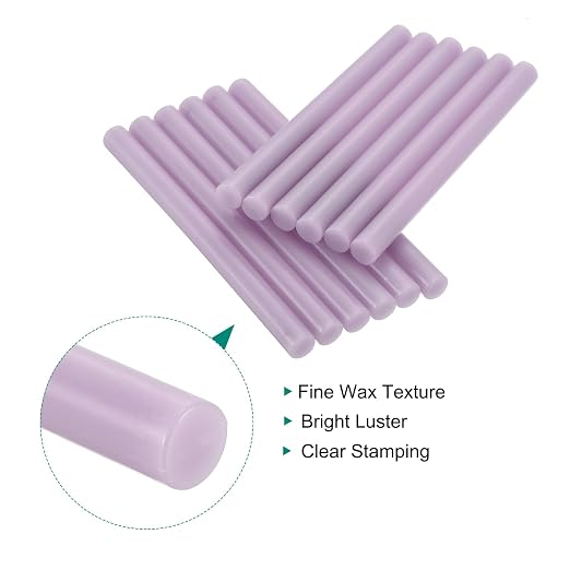MECCANIXITY 12 Pcs Purple Cylinder Sealing Wax Stick Glue Gun Wax Seal Rod - Image 3