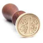 Medieval Initial Alphabet Wax Seal Stamp, Brass Head Wooden Handle, by TELOSMA