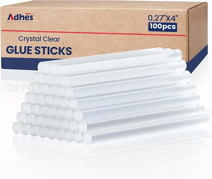 ADHES Hi-Temp Mini Hot Glue Sticks, 100 Pack, 0.27 Inch x 4 Inch, Full Size by ADHESTAPEPERSUITOFPERFECTION