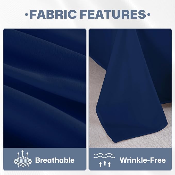 Lavisun King Flat Sheets 6 Pack, Brushed Microfiber Bed Sheets, Soft & - Image 4