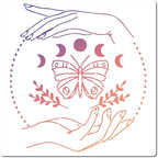 GORGECRAFT 12"X12"Moon Phase Stencil Butterfly Templates Square Plastic Leaves by GORGECRAFT