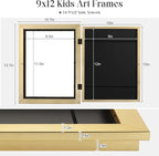 Kids Art Frames, 9x12 Front Opening Kids Artwork Frames Changeable, Holds 50 Pcs - Image 3