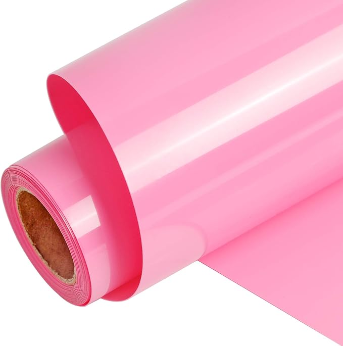 FUNKAKA Pink HTV Heat Transfer Vinyl Rolls, Adhesive HTV Vinyl by FUNKAKA