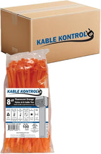 Kable Kontrol Fluorescent Orange Zip Ties 8 Inch 10, 50 Lbs Tensile Strength by KABLEKONTROL%C2%AE