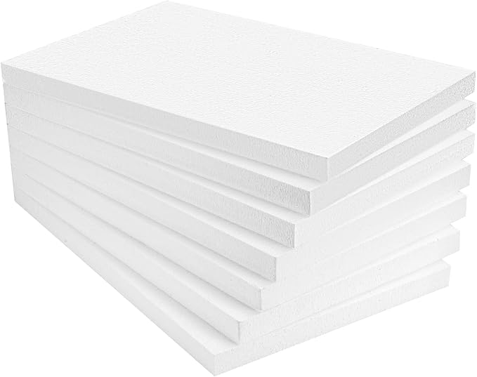 AMZQNART 7pcs 17x11X1in Craft Foam Blocks White by AMZQNART
