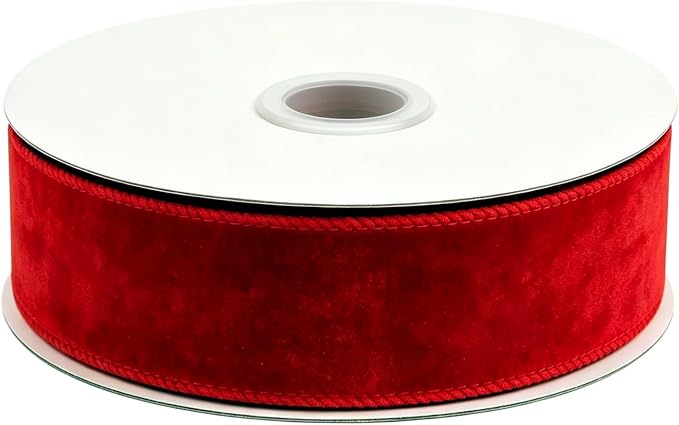 Songye Velvet Ribbon 10 Yards Christmas Velvet Wired Ribbons by Unknown