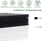 BLOSSIONA 24pcs 3mm Embroidery Foam Sheets - Image 2