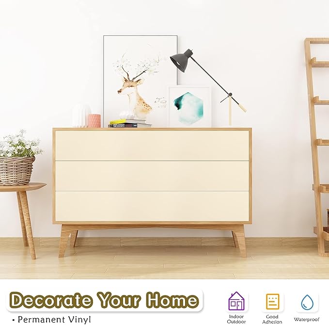 WRAPXPERT Ivory White Permanent Vinyl 12" x10ft, Cream Vinyl - Image 3