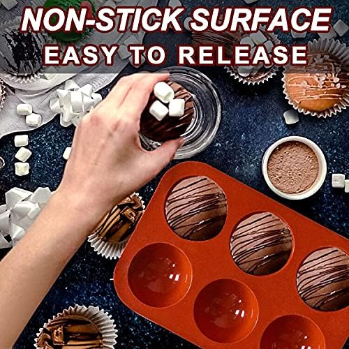 Lerykin 6 Holes Medium Semi Sphere Silicone Molds, 3 Packs Half Sphere Silicone - Image 2