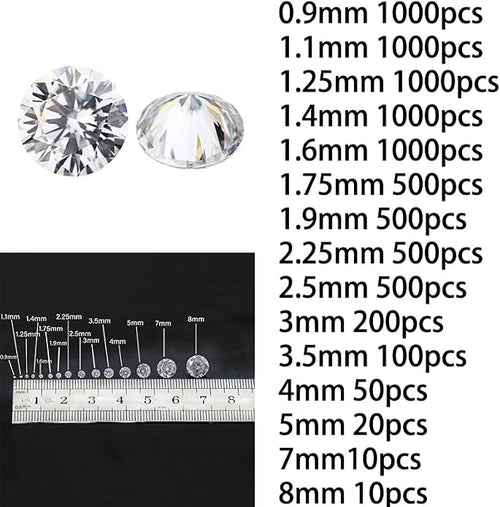 0.9-8mm 10-1000pcs CZ Zircon 5A Round Machine Cut White Cubic Zirconia Loose CZ - Image 2