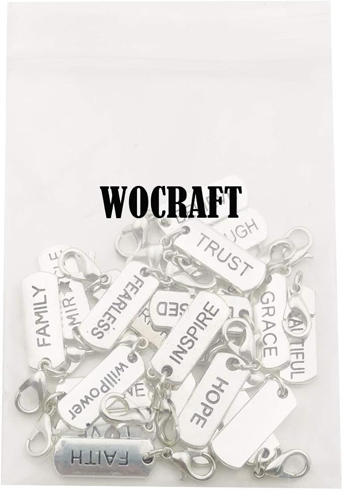 WOCRAFT 20pcs Craft Supplies Handmade Inspiration Words Dangle Charms Pendant - Image 5