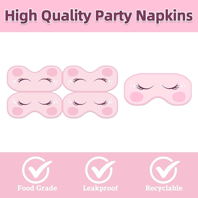 40Pcs Spa Party Decorations Sleepover Plates and Napkins Set - Image 4