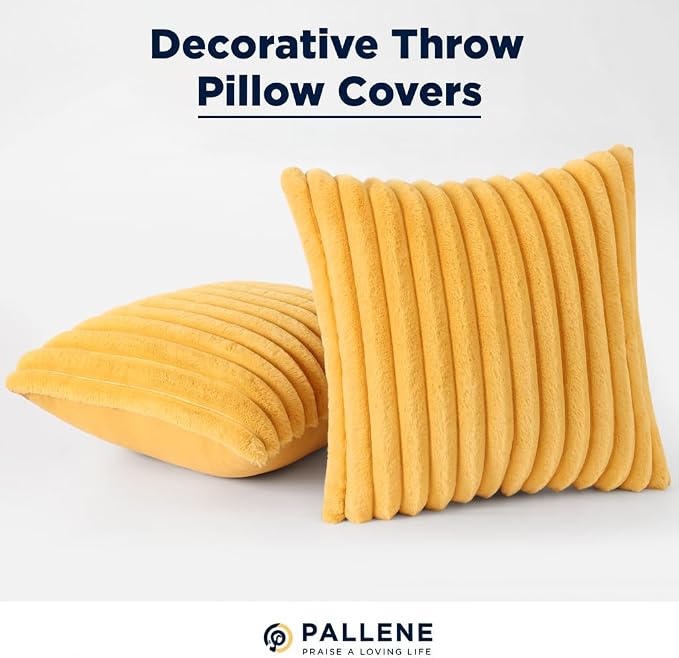 Pallene Faux Fur Plush Throw Pillow Covers 24x24 Set of 2, Luxury Soft Fluffy - Image 7
